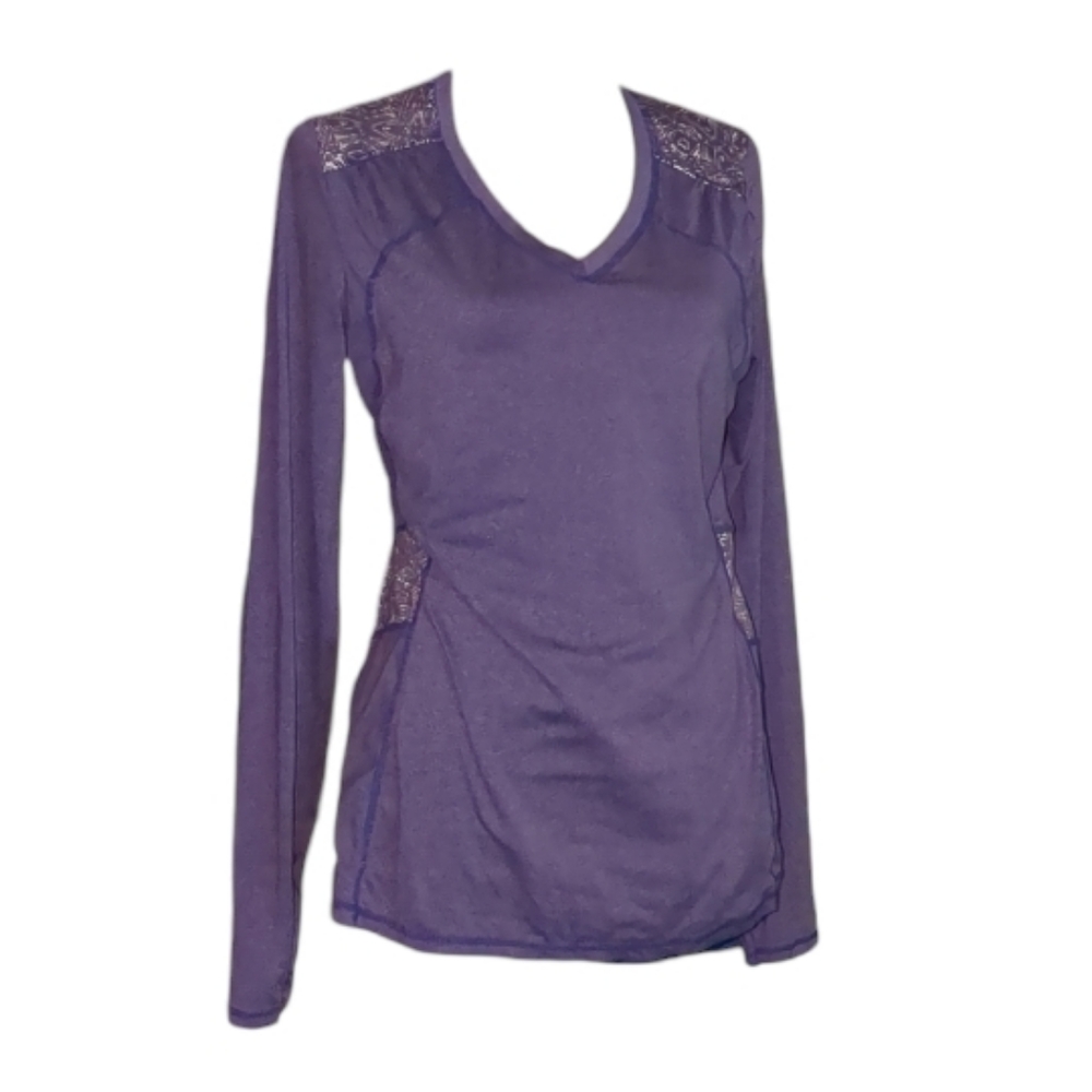 Athleta northern lights purple reflective running top